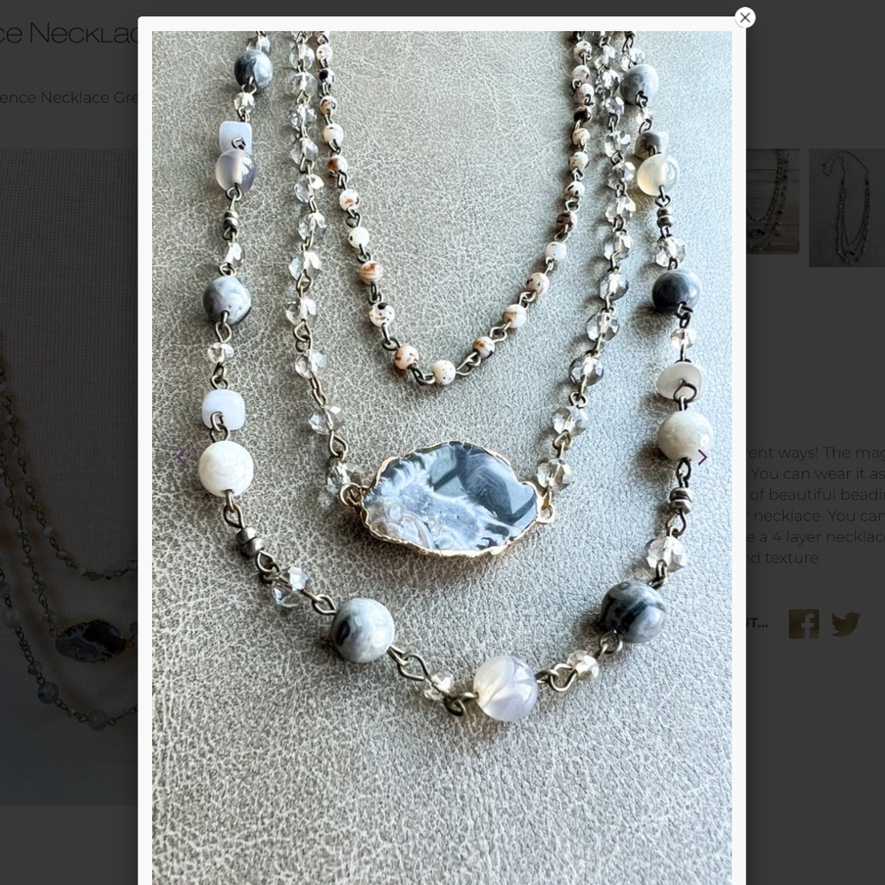 Bohemian “ Florence “ Magnetic Adjustable Beaded Necklace R1A
